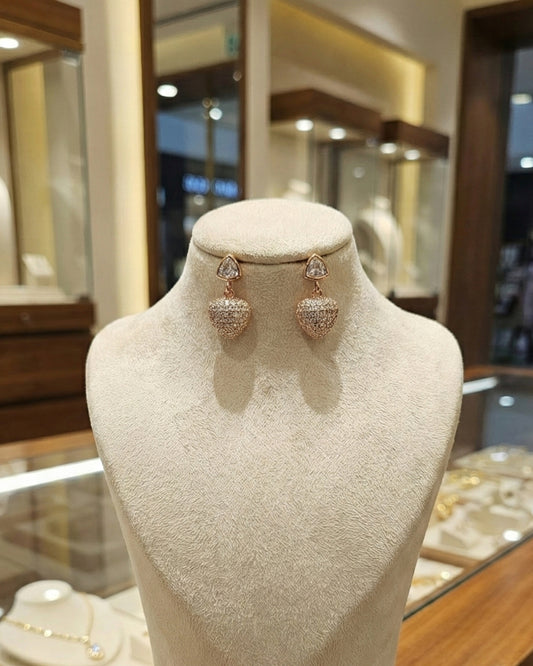 Sweetheart Pave Drop Earrings