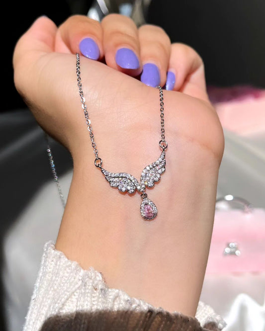 Pink Celestial Wing Necklace