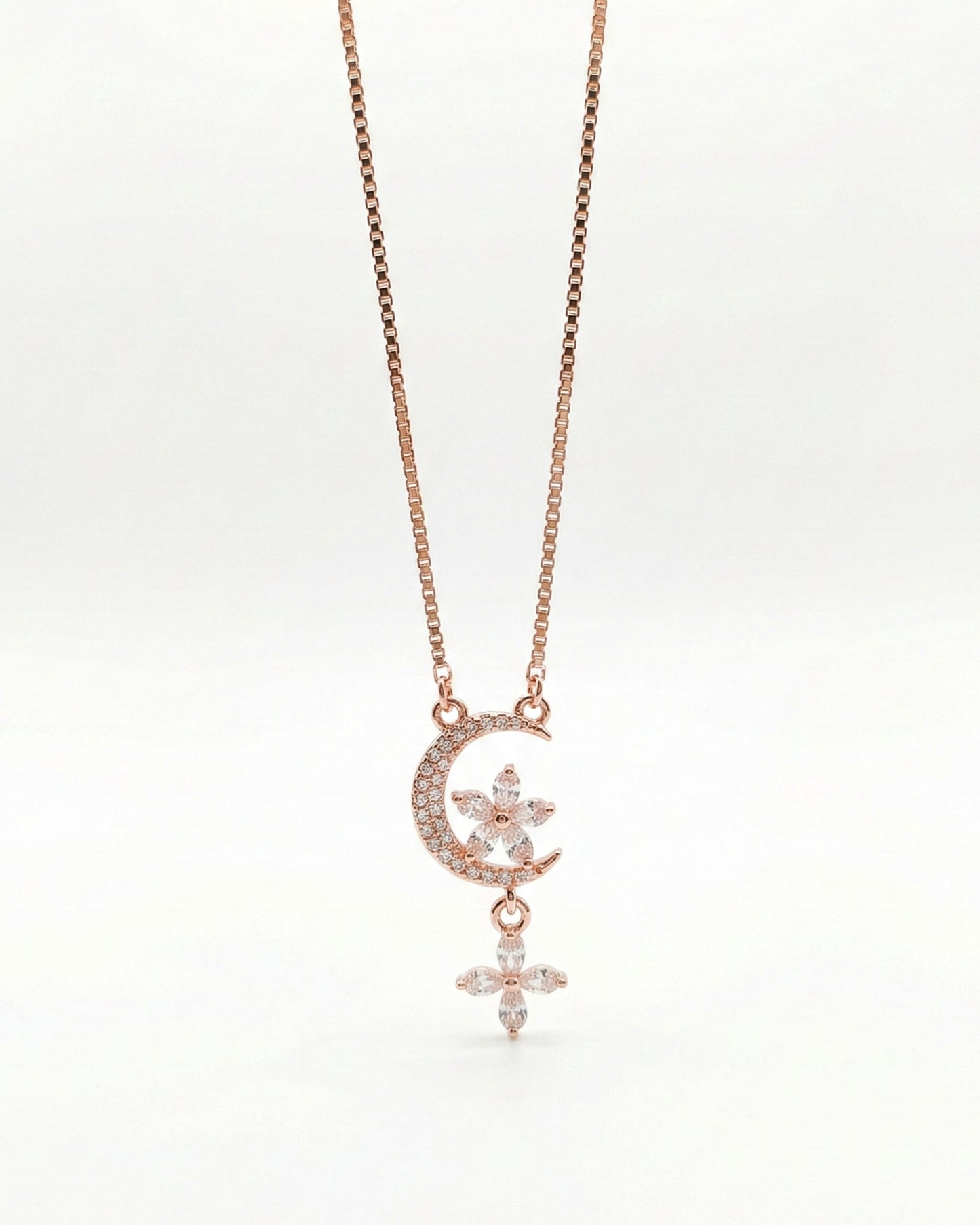 Crystal crescent pendant