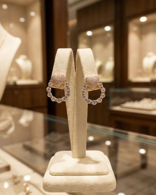 Rose Radiance Heart Studs