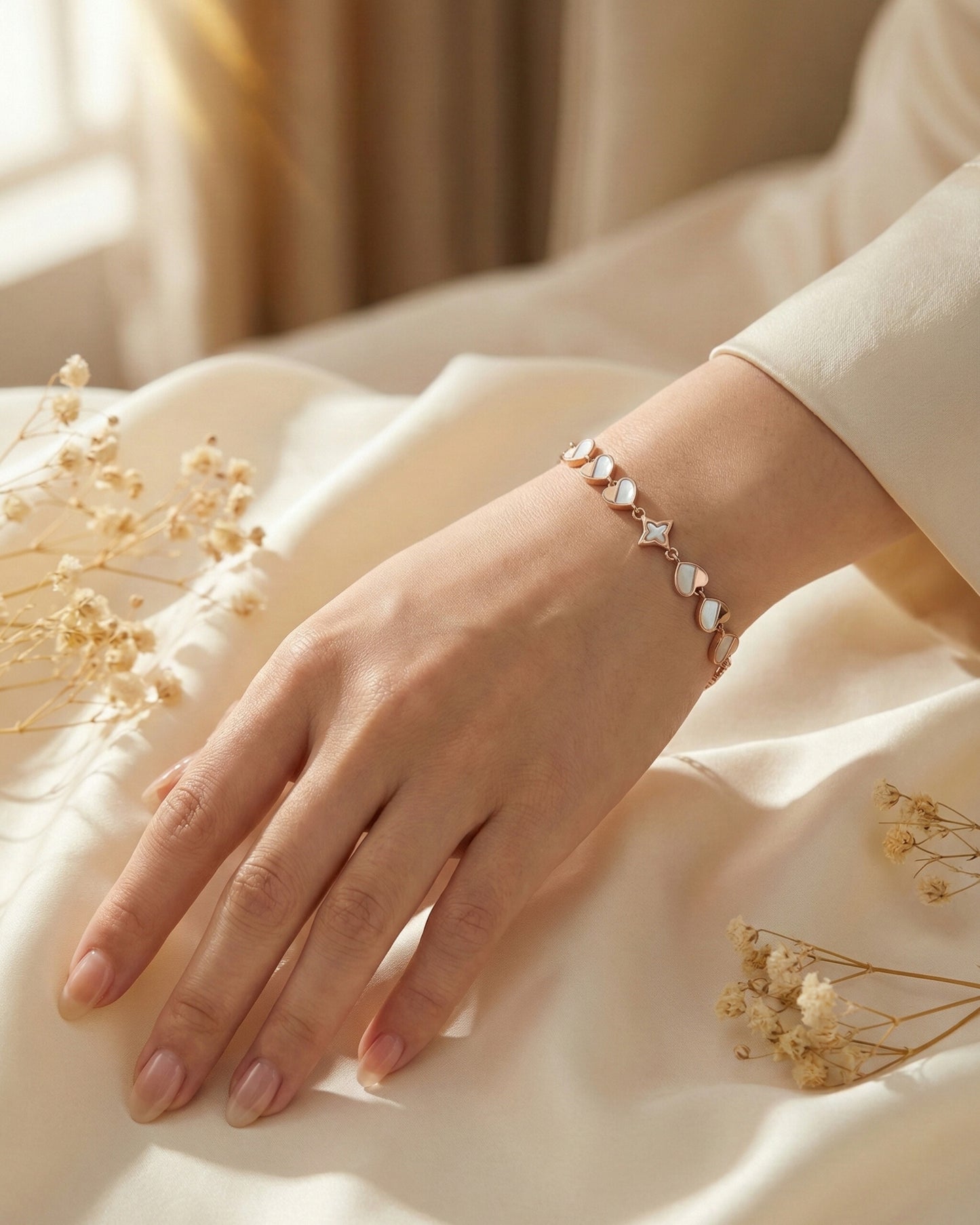 Lustrous Motify Heart Bracelet