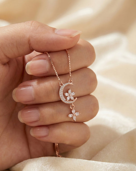 Crystal crescent pendant