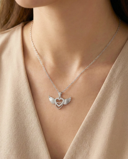 ANGEL WING HEART CHAIN