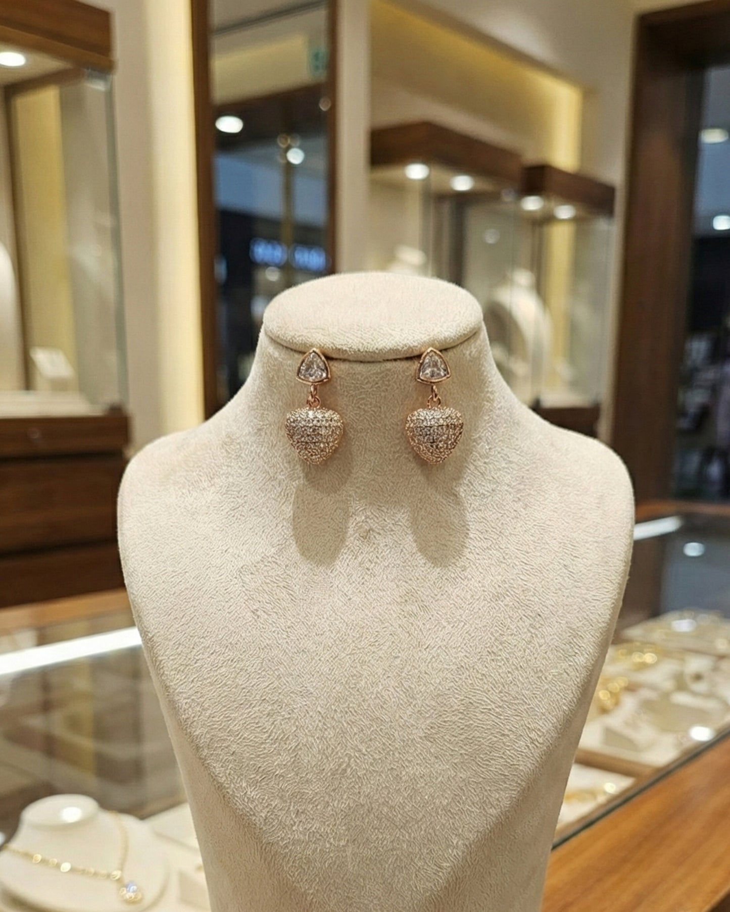 Sweetheart Pave Drop Earrings