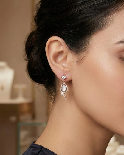 Moonlit Rose Earring