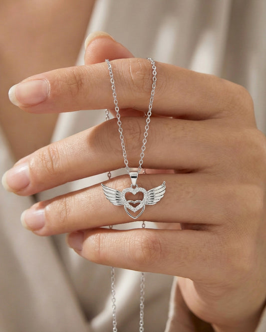 ANGEL WING HEART CHAIN