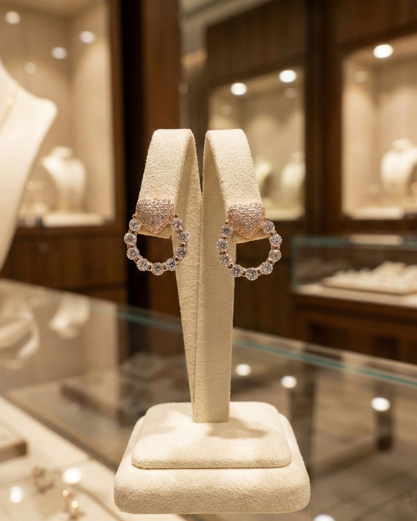 Rose Radiance Heart Studs