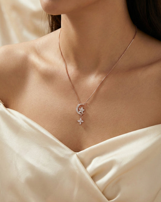 Crystal crescent pendant