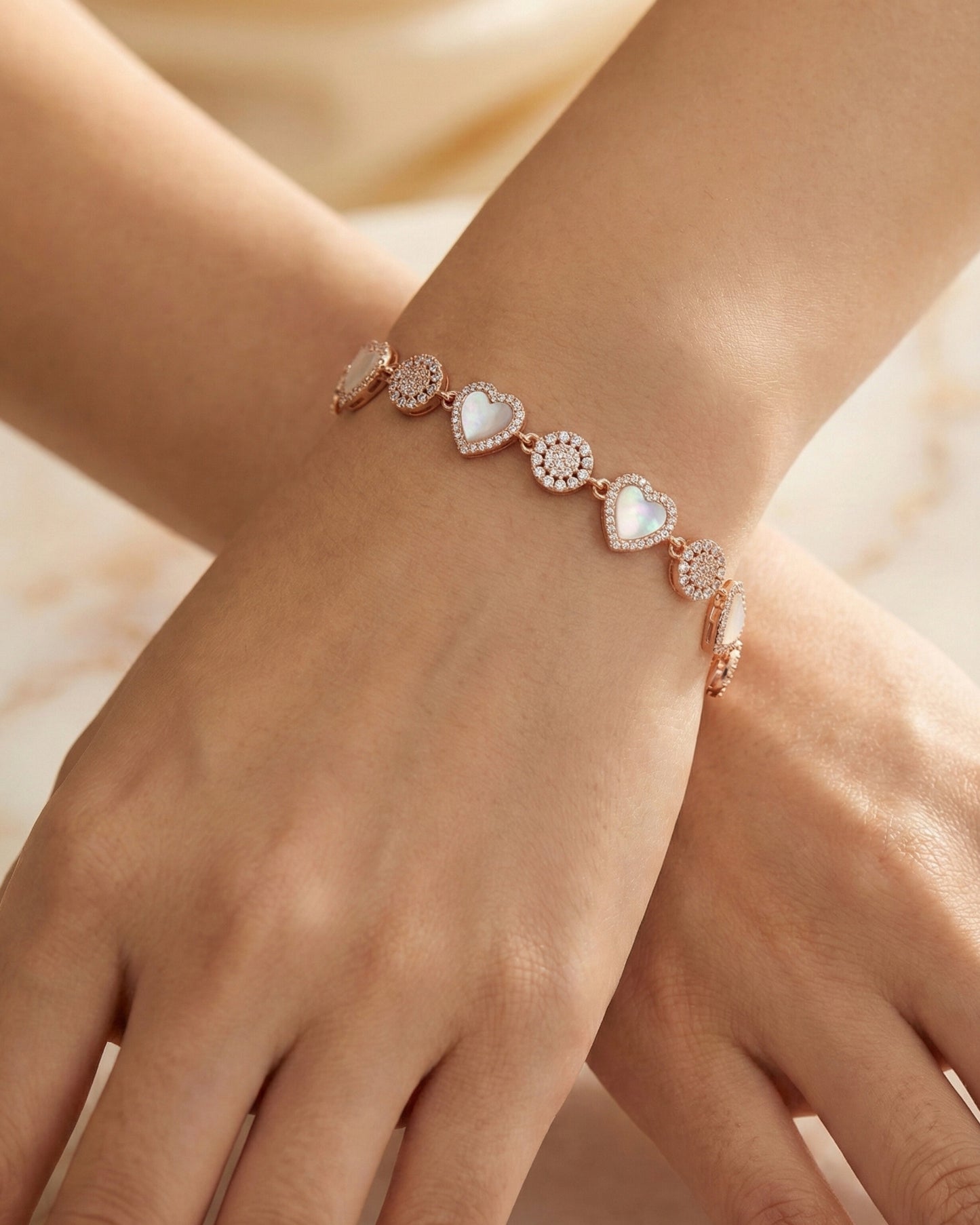 Blushing Heart Link Bracelet