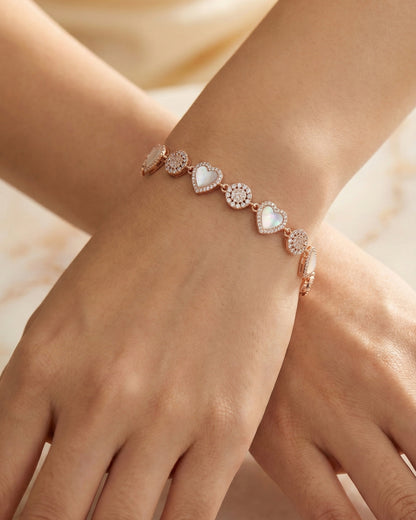 Blushing Heart Link Bracelet
