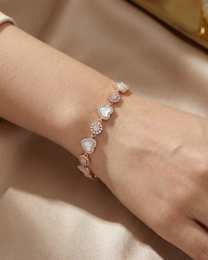Blushing Heart Link Bracelet