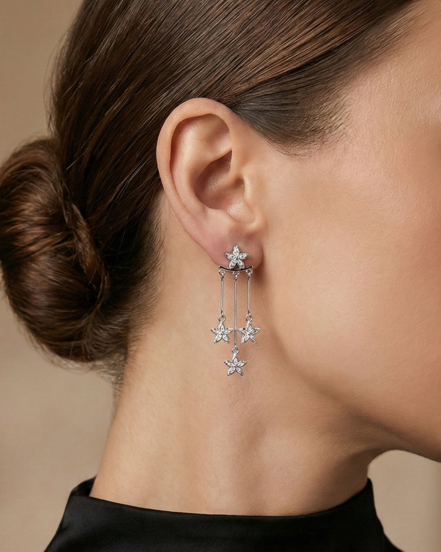 Floral Trio Drop Earring