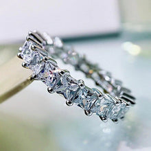 Load image into Gallery viewer, Square Eternity Silver Ring with Swarovski Crystals - Stylishever

