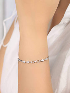 Crystal Infinity Charm Silver Bracelet - Stylishever