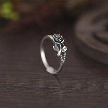 Load image into Gallery viewer, Vintage Antique Rose Silver Ring - Stylishever
