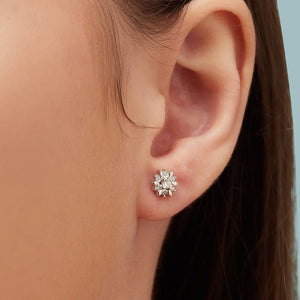 Nakshatra Flower Silver Earrings - Stylishever