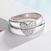 Load image into Gallery viewer, Puzzle 🧩 heart micro diamond couple ring - Stylishever
