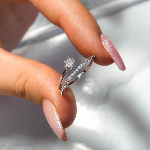 💍⚡️ Spark Swirl Silver Adjustable Ring - Stylishever