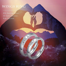 Load image into Gallery viewer, Angel Wings Matching Silver Couple Rings - Stylishever
