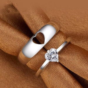 Classic Heart diamond couple ring - Stylishever