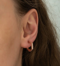 Load image into Gallery viewer, Pentagon Design Zircon Stone Silver Earrings - Stylishever
