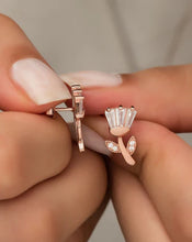 Load image into Gallery viewer, Tulip Silver Earrings with Baguette Stone - Stylishever

