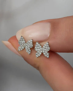 Stylish Tiny Butterfly Silver Earrings - Stylishever