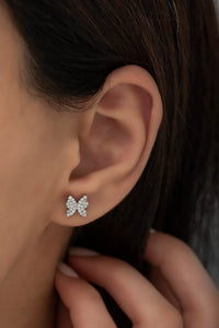 Stylish Tiny Butterfly Silver Earrings - Stylishever