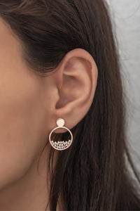 Zircon Stone Round Model Silver Earrings - Stylishever