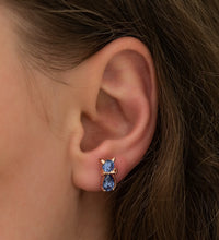 Load image into Gallery viewer, Tanzanite Stone Cat Silver Earrings - Stylishever
