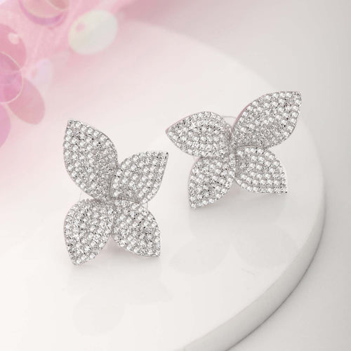 Floral Leaf Silver Earrings - Stylishever