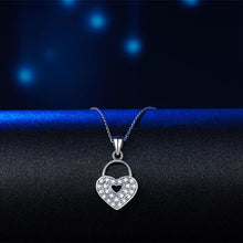 Load image into Gallery viewer, Love Heart Lock Silver Pendant Set - Stylishever
