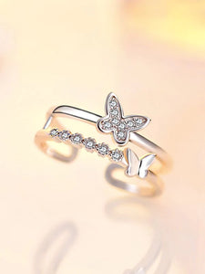 Graceful Butterfly Silver Ring - Stylishever
