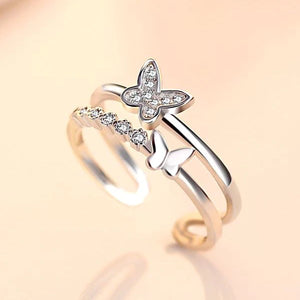 Graceful Butterfly Silver Ring - Stylishever