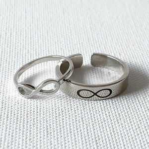 Classic Infinity Silver Couple Rings - Stylishever