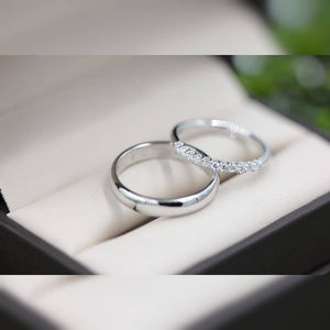 Promise silver couple ring - Stylishever