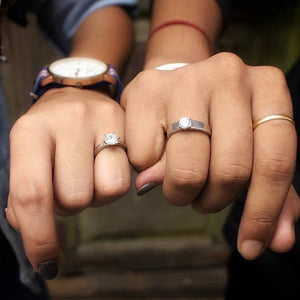Attractive Crystal Couple Rings - Stylishever