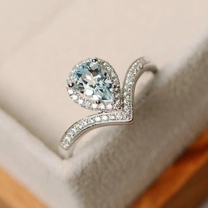 Luxury Aquamarine Silver Ring 💍💙 - Stylishever