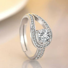 Load image into Gallery viewer, THE FASHIONISTAS LOVE STONES EMBEDDED SOLITAIRE SILVER RING - Stylishever
