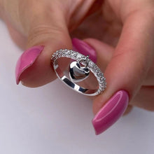 Load image into Gallery viewer, Delicate Pave Band Heart-Shaped Silver Ring - Stylishever
