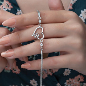 Heart Snowflake Silver Bracelet - Stylishever