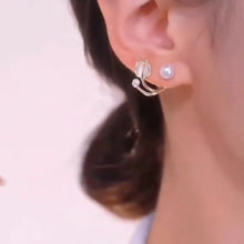 Load image into Gallery viewer, BEAUTIFUL PEARL ROSE FLOWER EAR RING - Stylishever
