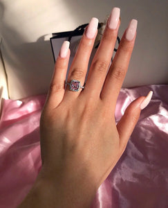 Pink Odessa Luxury Silver Ring - Stylishever
