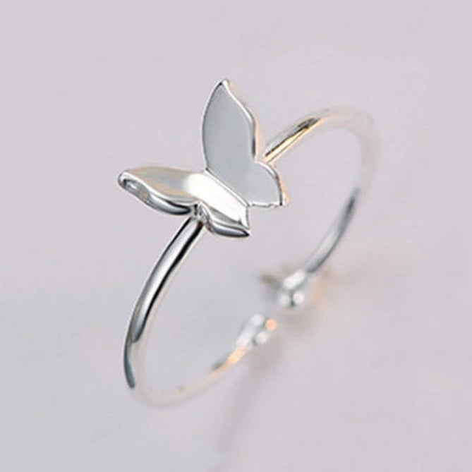 Dainty Butterfly Silver Ring - Stylishever