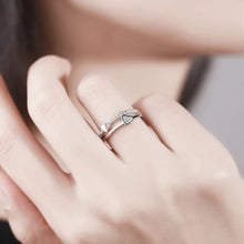 Load image into Gallery viewer, Heart Layered Silver Ring - Stylishever
