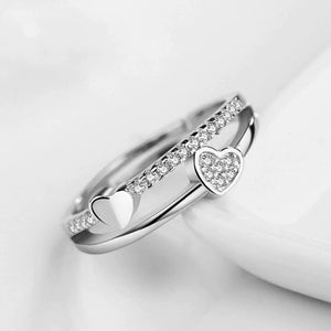 Heart Layered Silver Ring - Stylishever