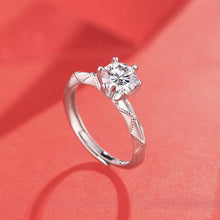 Load image into Gallery viewer, Berlin Solitaire Moissanite Dainty Silver Ring - Stylishever
