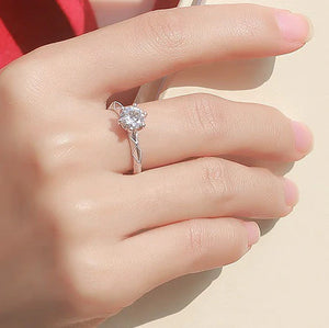 Berlin Solitaire Moissanite Dainty Silver Ring - Stylishever