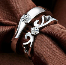 Load image into Gallery viewer, Heart wing 💕 couple silver ring - Stylishever
