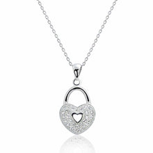 Load image into Gallery viewer, Love Heart Lock Silver Pendant Set - Stylishever
